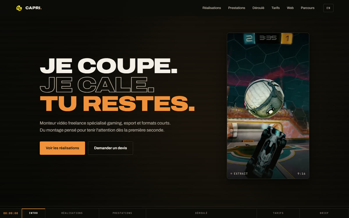 Aperçu du site portfolio Capri